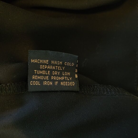 IMAN 1X Black Long Sleeve Top Bouse Shirt Blouson V Neck Bell Sleeves - Picture 7 of 8